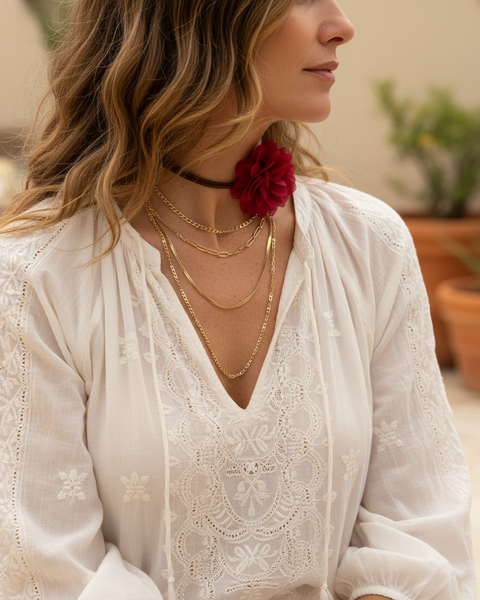 Blumen Choker - Kurz