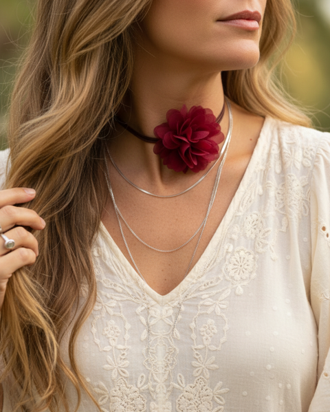 Blumen Choker - Kurz