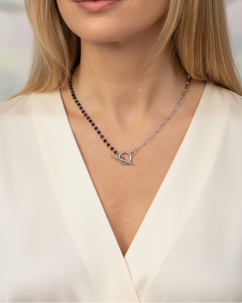 Rosary Black Pearls Necklace