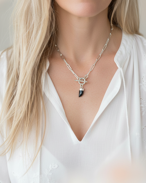 Moonlit Horn Necklace