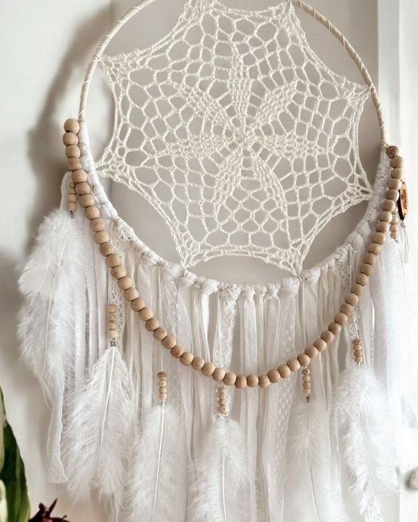 Wood Beads & Feathers