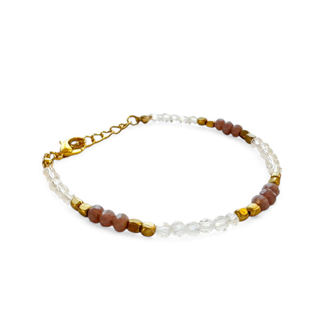 Colorful Faceted Glass Beads - Gold