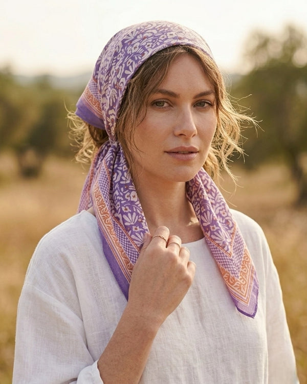 Indian Cotton Scarve - Purple