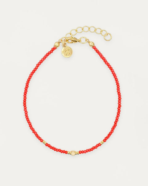 Eleganz Fußkettchen – Korallenrot