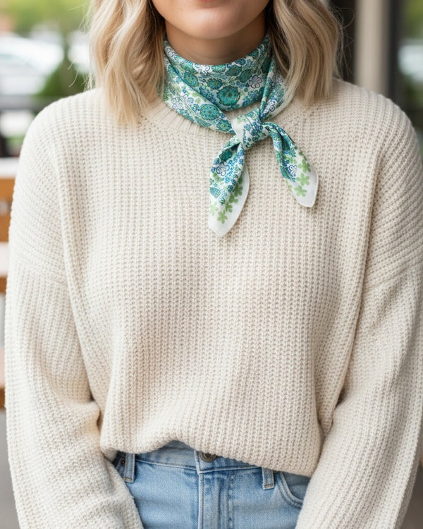 Mini Silk Scarve Caribe - Blue