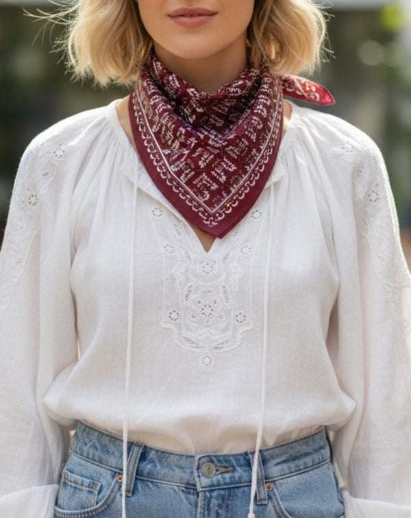 Mini Silk Scarve Albertine - Burdeos