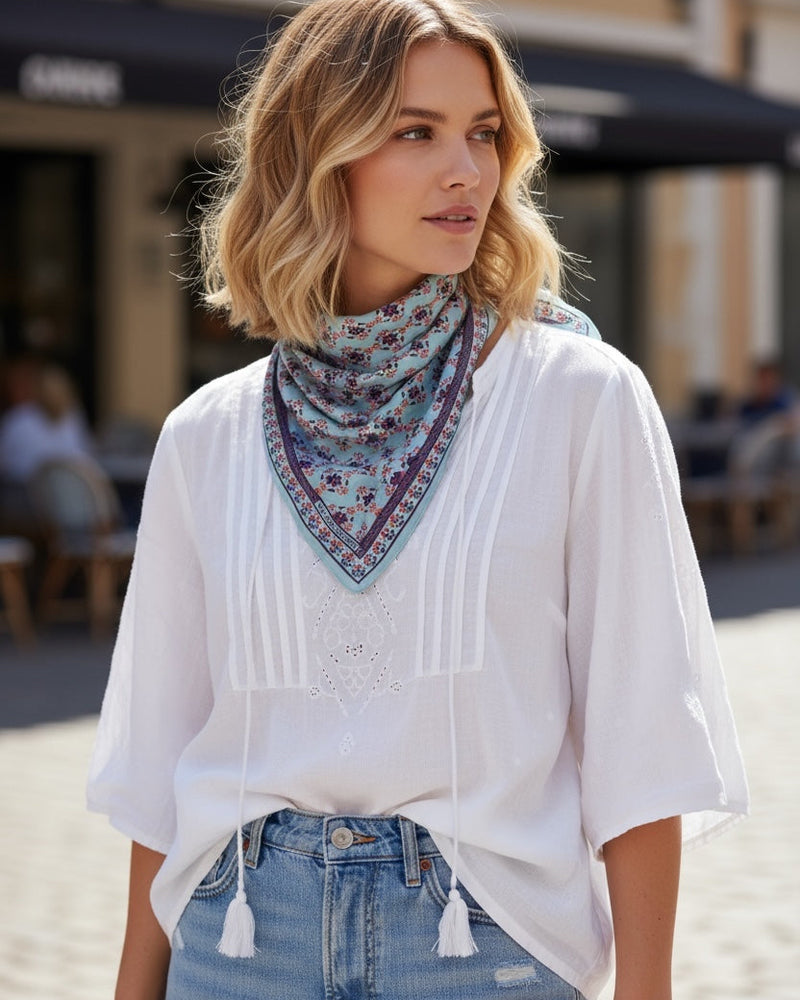 Mini Silk Scarve Natasha - Light Blue