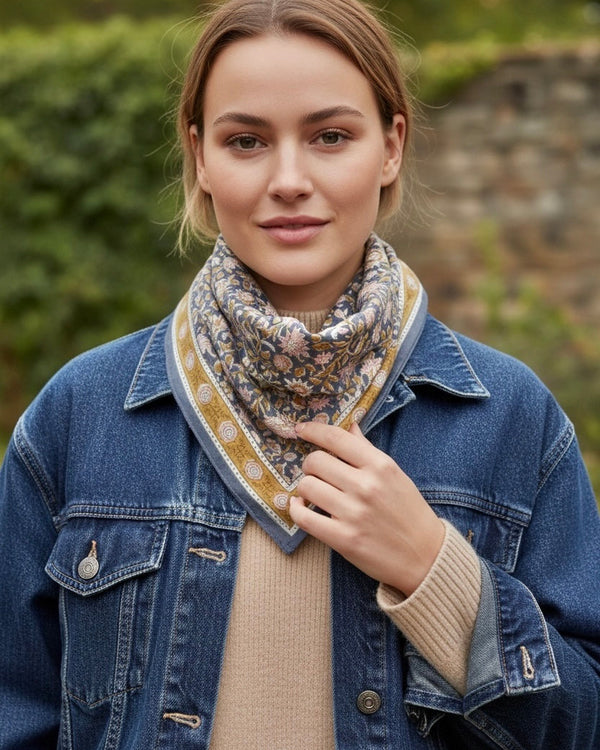 Indian Cotton Scarve - Blue
