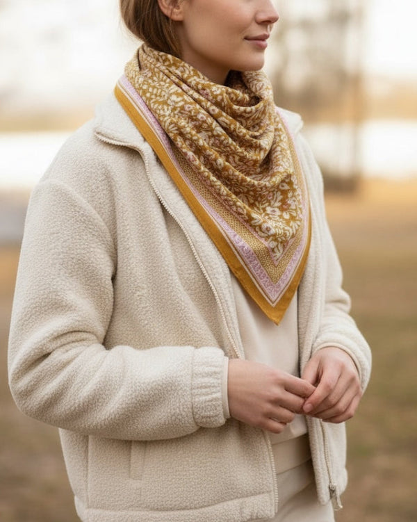 Indian Cotton Scarve - Olive