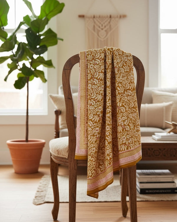 Indian Cotton Scarve - Olive