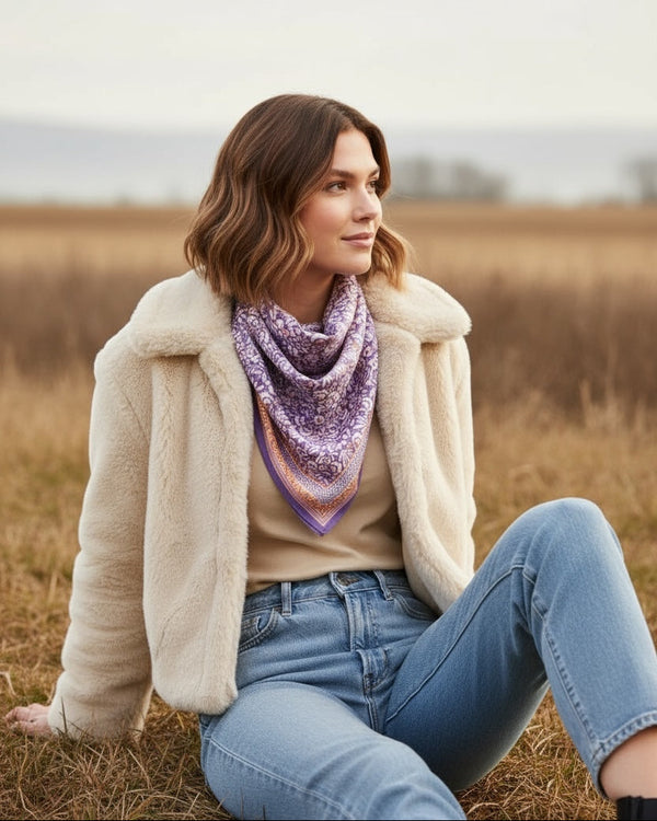 Indian Cotton Scarve - Purple