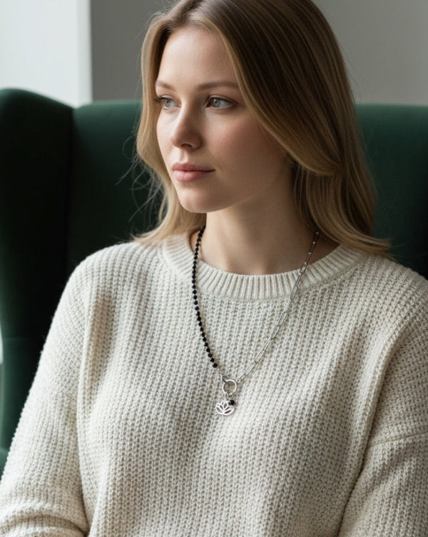 Rosary Black Pearls Necklace