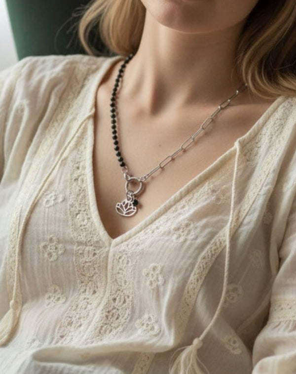 Rosary Black Pearls Necklace