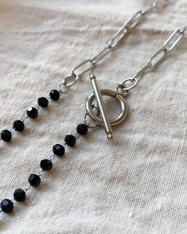 Rosary Black Pearls Necklace