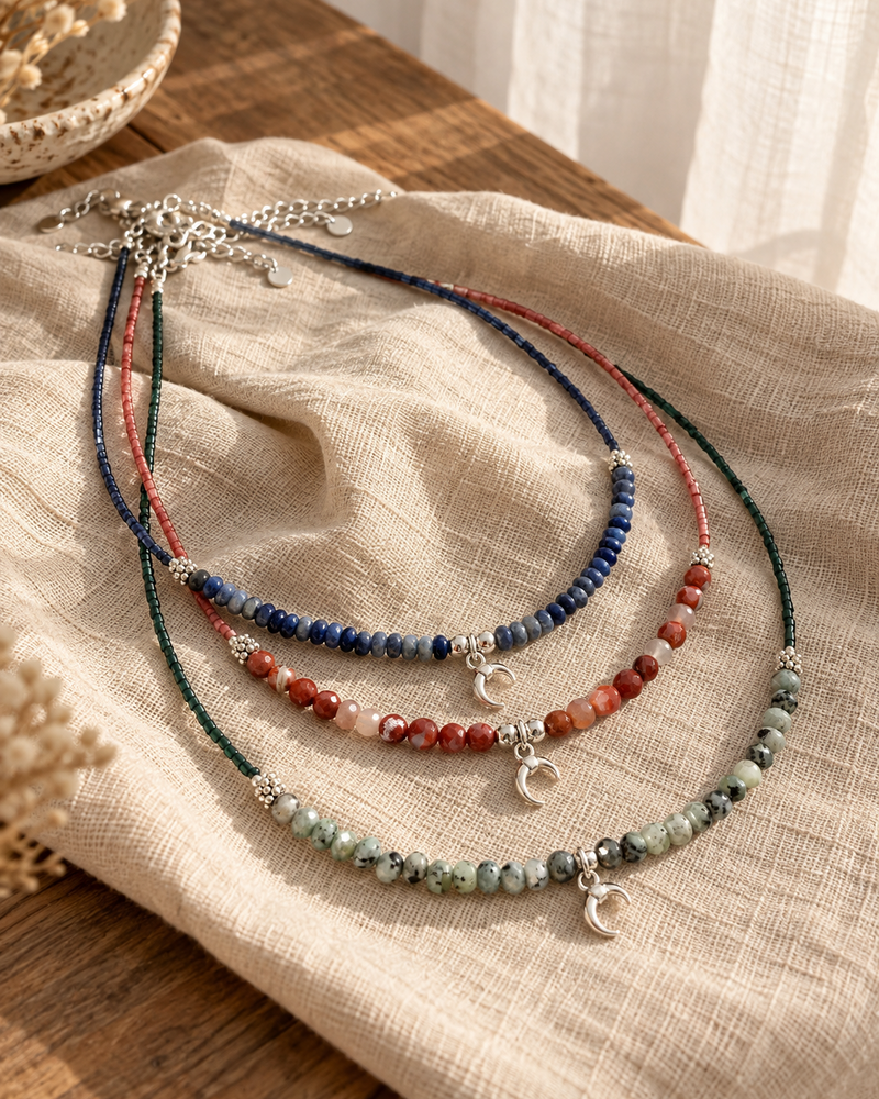 Moon Path Silver Necklace