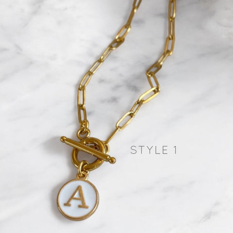 Customized Necklace - White Initial