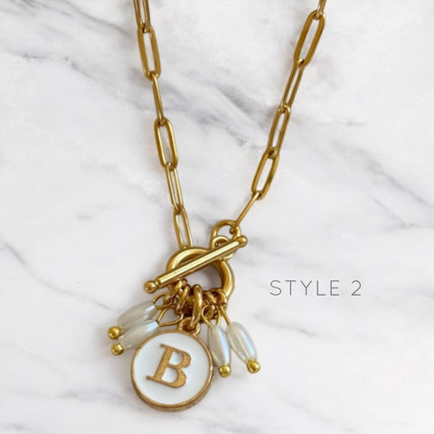 Customized Necklace - White Initial