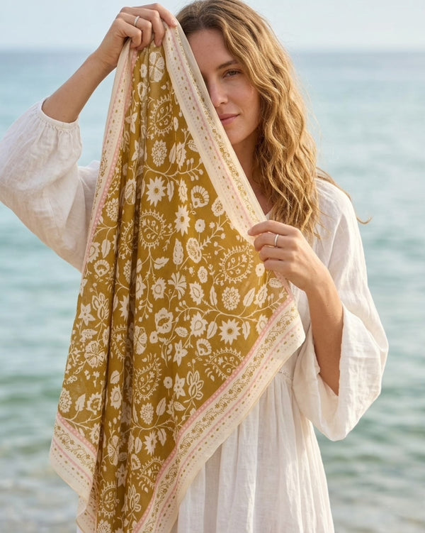 Bronze Cotton Twill Scarve