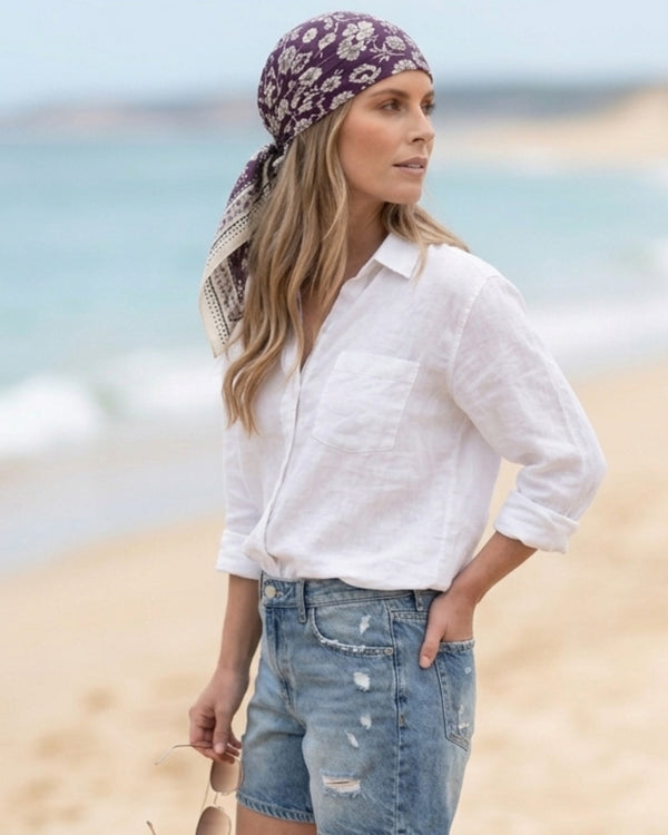 Purple Cotton Twill Scarve