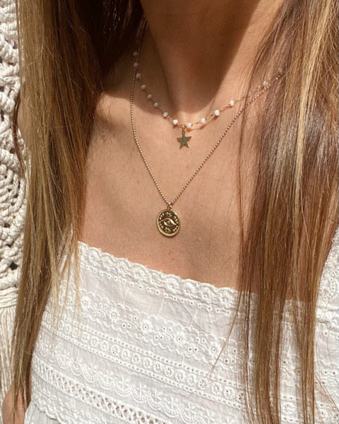 Gold Star in Rosary Chain