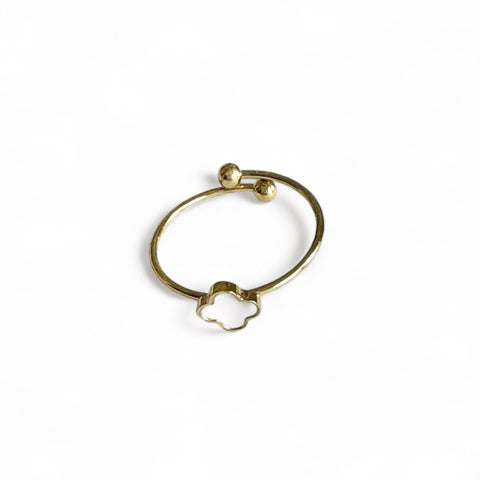 Ring White Clover Gold