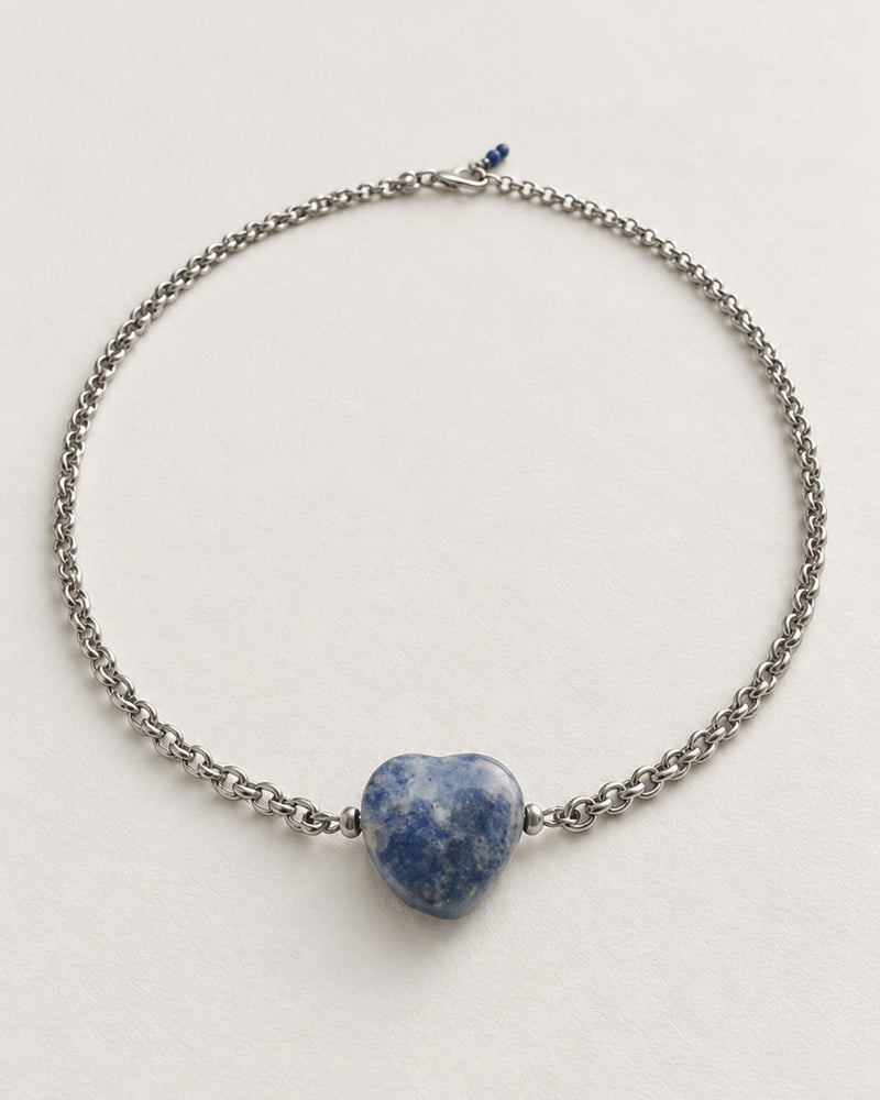 Strong Heart Silver Necklace