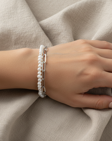 Coloretta Beads/Silver Chain