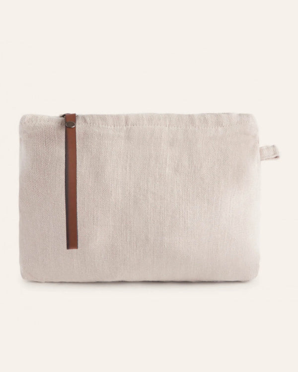 Linen Natural Cosmetic Bag/Clutch