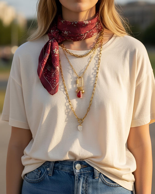 Mini Silk Scarve Natasha - Burdeos