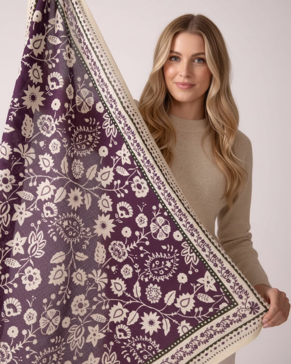 Purple Cotton Twill Scarve