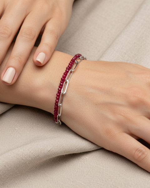 Coloretta Beads/Silver Chain