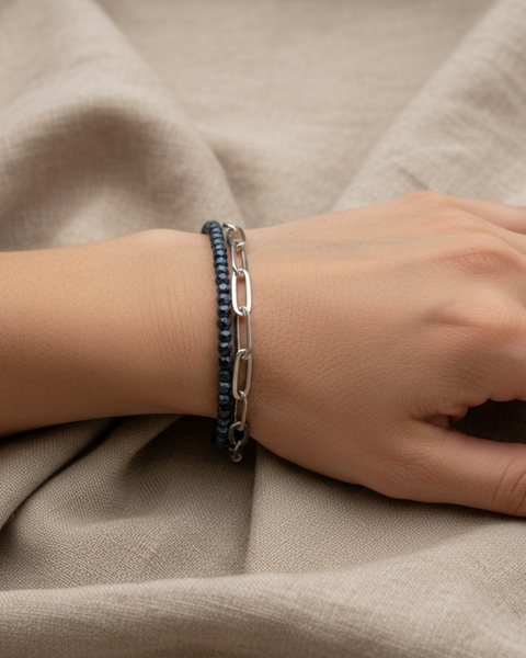 Coloretta Beads/Silver Chain