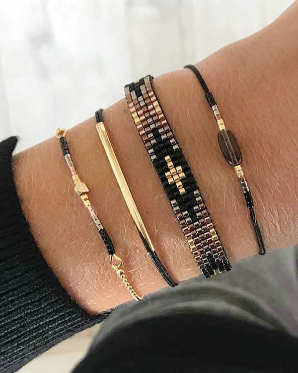 Delicate Chain Beads Black