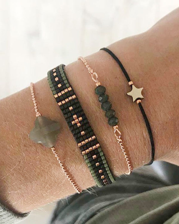 Hematite Star Gold Rose