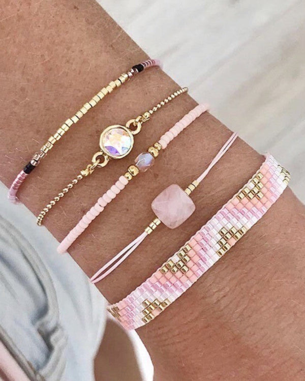 Beaded Zig Zag Candy Pink