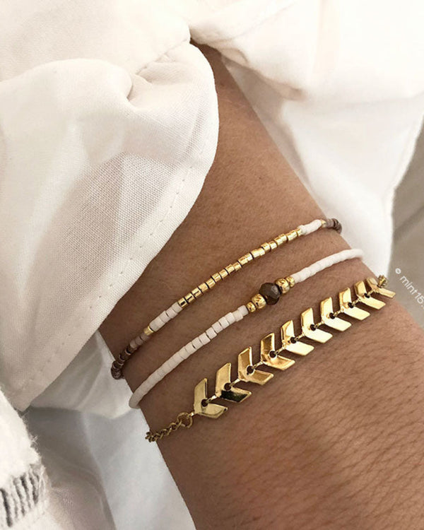 Diamond Bracelet - White & Bronze