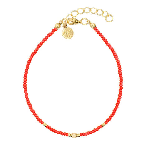 Elegance Anklet - Coral Red