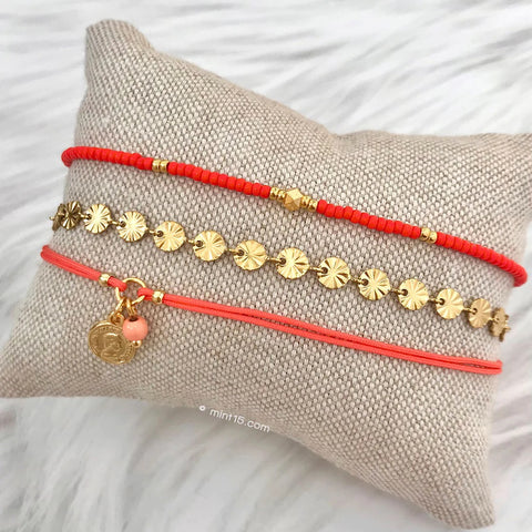 Elegance Anklet - Coral Red