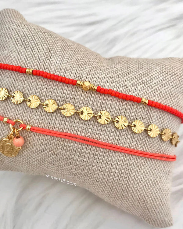 Elegance Anklet - Coral Red